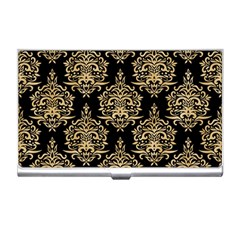 Black And Cream Ornament Damask Vintage Business Card Holder by ConteMonfrey