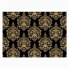 Black And Cream Ornament Damask Vintage Large Glasses Cloth (2 Sides) by ConteMonfrey