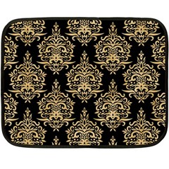 Black And Cream Ornament Damask Vintage Double Sided Fleece Blanket (mini)  by ConteMonfrey