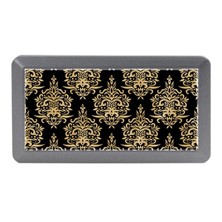 Black And Cream Ornament Damask Vintage Memory Card Reader (Mini)