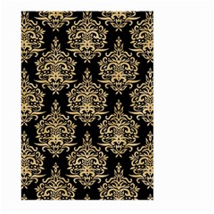 Black And Cream Ornament Damask Vintage Large Garden Flag (two Sides) by ConteMonfrey