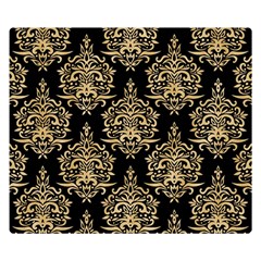 Black And Cream Ornament Damask Vintage Double Sided Flano Blanket (small)  by ConteMonfrey