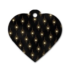 Light On Damask Dog Tag Heart (two Sides) by ConteMonfrey