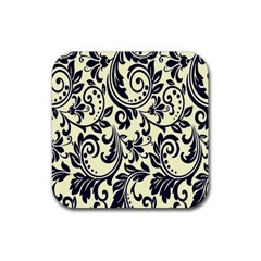 Tribal Flowers Rubber Coaster (square) by ConteMonfrey