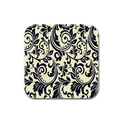 Tribal Flowers Rubber Square Coaster (4 Pack) by ConteMonfrey