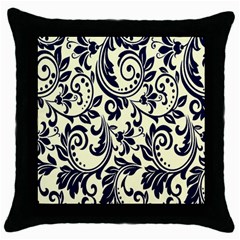 Tribal Flowers Throw Pillow Case (black) by ConteMonfrey