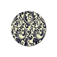 Tribal Flowers Rubber Coaster (round) by ConteMonfrey