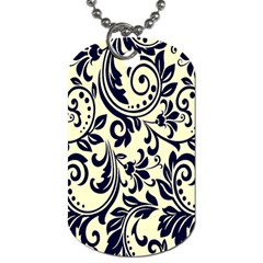 Tribal Flowers Dog Tag (one Side) by ConteMonfrey