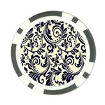 Tribal flowers Poker Chip Card Guard Front