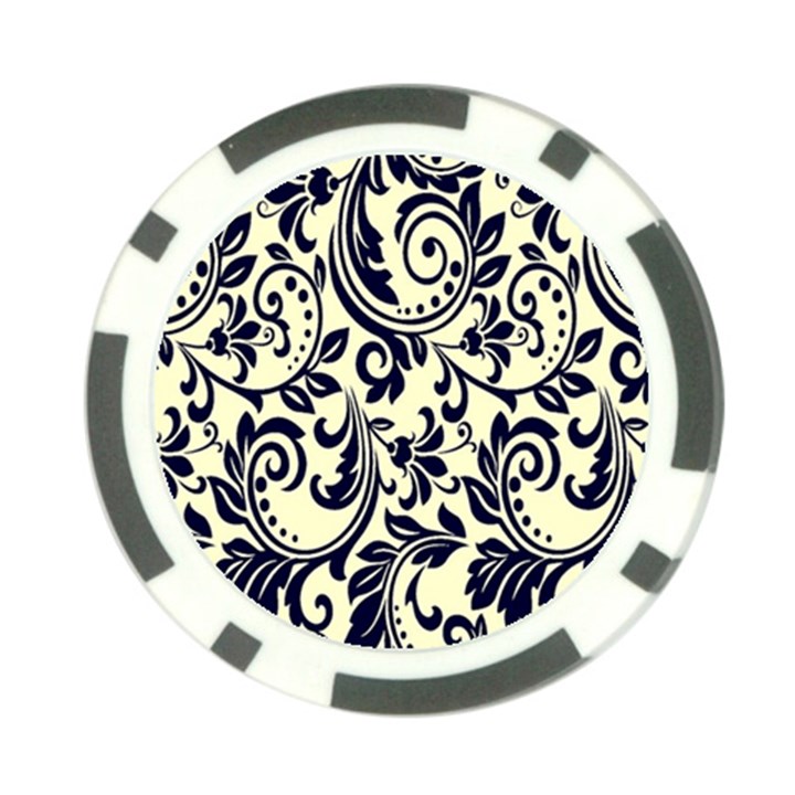 Tribal flowers Poker Chip Card Guard