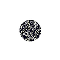 Blue Floral Tribal 1  Mini Buttons by ConteMonfrey