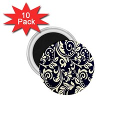 Blue Floral Tribal 1 75  Magnets (10 Pack)  by ConteMonfrey