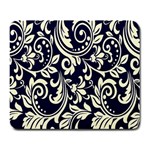 Blue floral tribal Large Mousepad Front