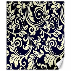 Blue Floral Tribal Canvas 20  X 24  by ConteMonfrey