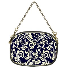 Blue Floral Tribal Chain Purse (two Sides) by ConteMonfrey