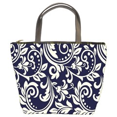 Blue Floral Tribal Bucket Bag by ConteMonfrey