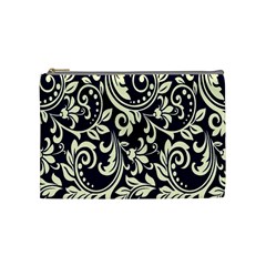 Blue Floral Tribal Cosmetic Bag (medium) by ConteMonfrey