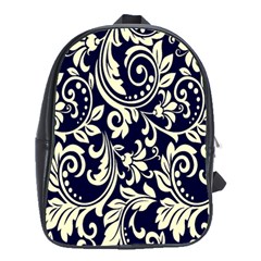 Blue Floral Tribal School Bag (large) by ConteMonfrey