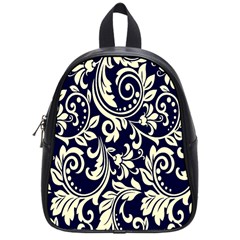 Blue Floral Tribal School Bag (small) by ConteMonfrey