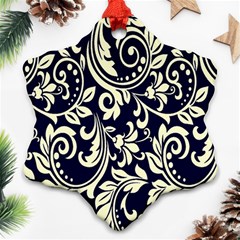 Blue Floral Tribal Snowflake Ornament (two Sides) by ConteMonfrey