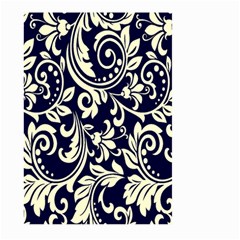 Blue Floral Tribal Large Garden Flag (two Sides) by ConteMonfrey