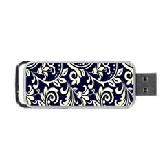 Blue Floral Tribal Portable Usb Flash (two Sides) by ConteMonfrey