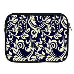 Blue Floral Tribal Apple Ipad 2/3/4 Zipper Cases by ConteMonfrey