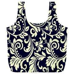 Blue Floral Tribal Full Print Recycle Bag (xl) by ConteMonfrey