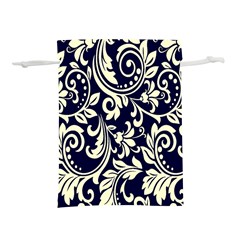 Blue Floral Tribal Lightweight Drawstring Pouch (l) by ConteMonfrey