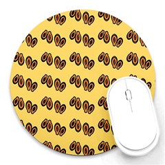 Pastel Orange Papaya Round Mousepad by ConteMonfrey