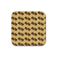 Pastel Papaya Rubber Square Coaster (4 Pack) by ConteMonfrey