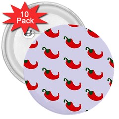 Small Peppers 3  Buttons (10 pack) 