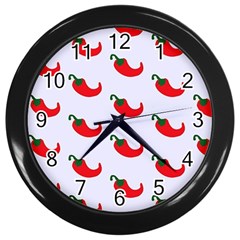 Small Peppers Wall Clock (Black)