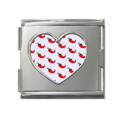 Small Peppers Mega Link Heart Italian Charm (18mm)