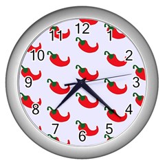 Small Peppers Wall Clock (Silver)