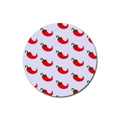 Small Peppers Rubber Round Coaster (4 pack)