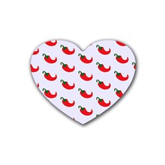 Small Peppers Rubber Heart Coaster (4 pack)