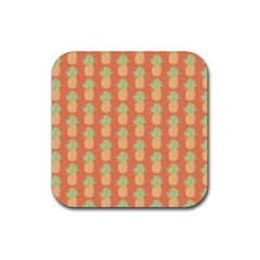 Pineapple Orange Pastel Rubber Coaster (square) by ConteMonfrey