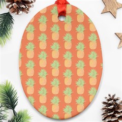 Pineapple Orange Pastel Oval Ornament (two Sides) by ConteMonfrey