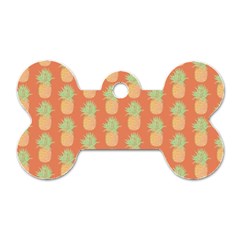 Pineapple Orange Pastel Dog Tag Bone (one Side) by ConteMonfrey