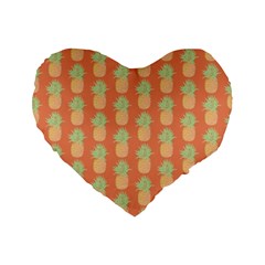 Pineapple Orange Pastel Standard 16  Premium Heart Shape Cushions by ConteMonfrey