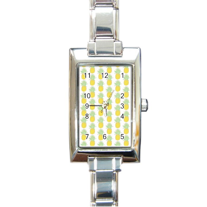 Pineapple Glitter Rectangle Italian Charm Watch