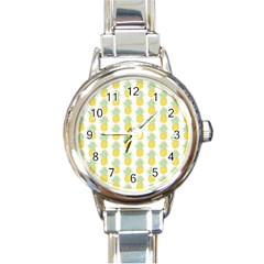 Pineapple Glitter Round Italian Charm Watch by ConteMonfrey