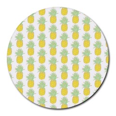 Pineapple Glitter Round Mousepad by ConteMonfrey