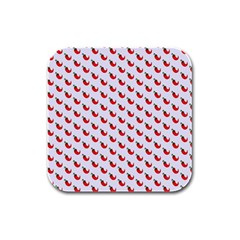 Small Mini Peppers White Rubber Square Coaster (4 Pack) by ConteMonfrey