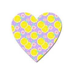 Purple Lemons  Heart Magnet by ConteMonfrey