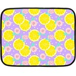 Purple lemons  Double Sided Fleece Blanket (Mini)  35 x27  Blanket Front