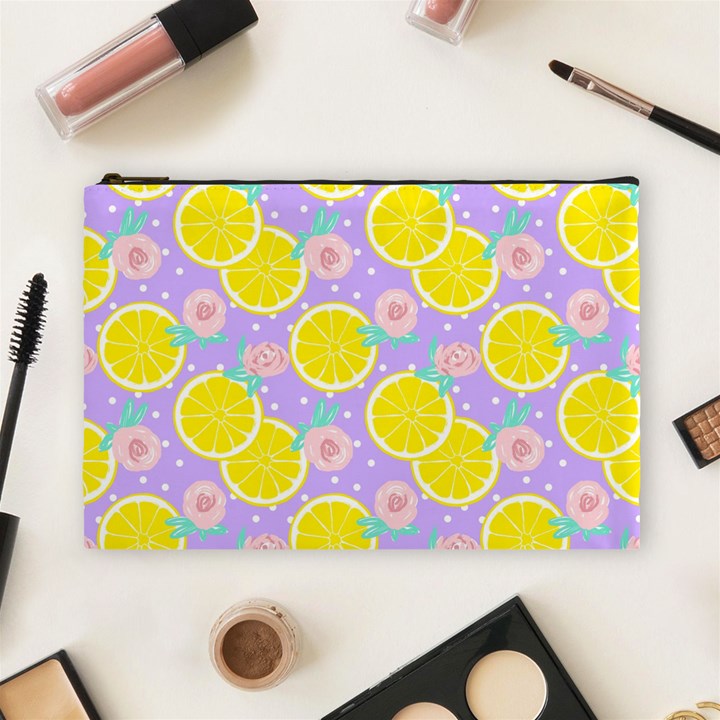 Purple lemons  Cosmetic Bag (Large)