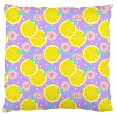 Purple Lemons  Large Cushion Case (one Side) by ConteMonfrey