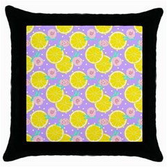 Purple Lemons  Throw Pillow Case (black) by ConteMonfrey